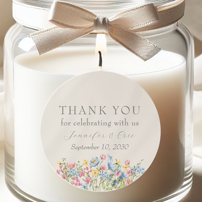 Boho Floral Wedding Favor Sticker (Creator Uploaded)