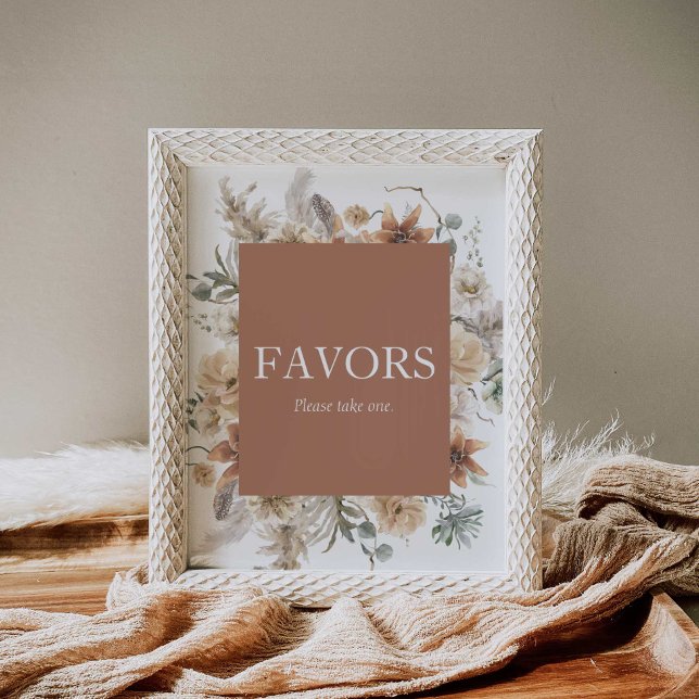 Boho Floral Wedding Favors Sign Print (Creator Uploaded)