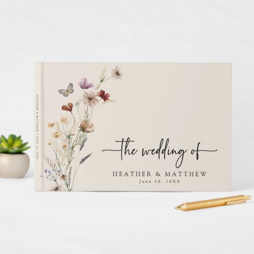 Boho Floral Wedding Guest Book