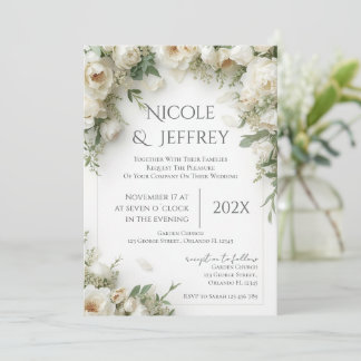 Boho Floral Wedding Invitation