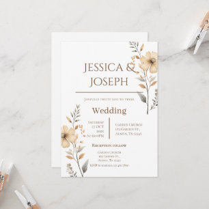 Boho Floral Wedding  Invitation