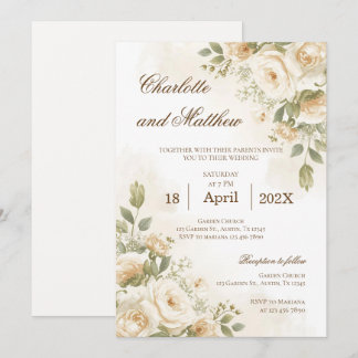 Boho Floral Wedding Invitation