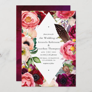 Boho Floral Wedding Invitation