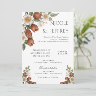 Boho Floral Wedding Invitation