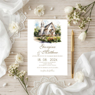 Boho floral wedding invitation