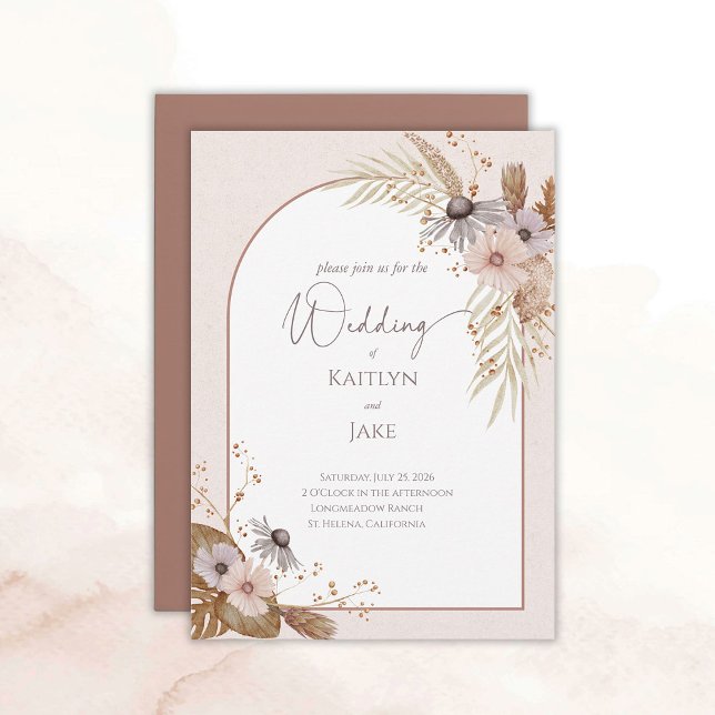 Boho Floral Wedding Invitation (Boho Floral Wedding Invitation)