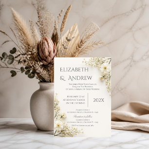 Boho Floral Wedding Invitation