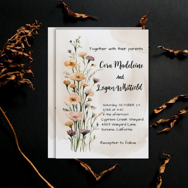Boho Floral Wedding  Invitation (Creator Uploaded)