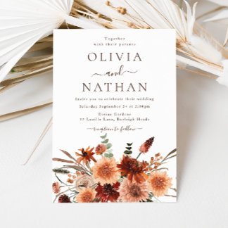 Boho Floral Wedding Invitation