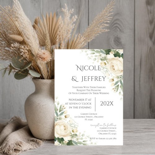 Boho Floral Wedding Invitation