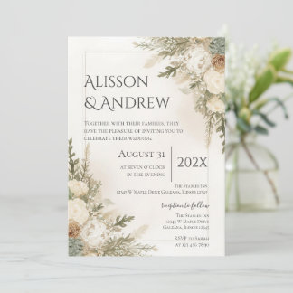Boho Floral Wedding Invitation