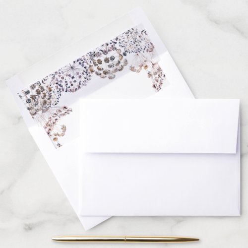 Boho Floral Wedding Invitation Envelope Liner