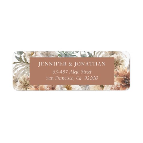 Boho Floral Wedding Label