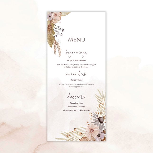 Boho Floral Wedding Menu (Creator Uploaded)