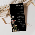 Boho Floral Wedding Menu<br><div class="desc">This stylish & elegant wedding menu features gorgeous hand-painted watercolor wildflowers arranged as a lovely bouquet perfect for spring,  summer,  or fall weddings. Find matching items in the Moody Black Boho Wildflower Wedding Collection.</div>