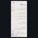 Boho Floral Wedding Menu Card<br><div class="desc">This Boho Floral Wedding Menu Card features solid wildflowers, script names, and classic font types. The spring florals make this invite bohemian. Perfect for a vintage-inspired wedding, an outdoor garden wedding, or a classic, timeless wedding. Click the Personalize button to customize the details of this design. Find matching items in...</div>
