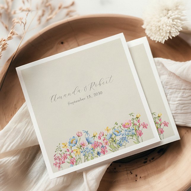 Boho Floral Wedding Napkins (Creator Uploaded)