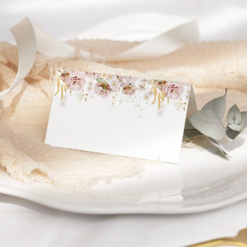 Boho floral wedding place cards
