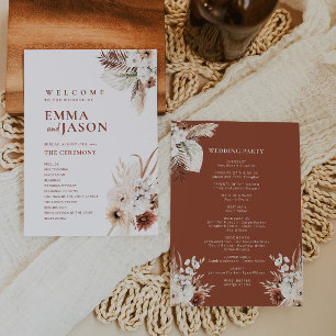Boho Floral Wedding Program