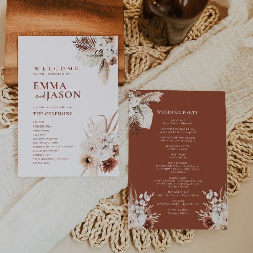 Boho Floral Wedding Program