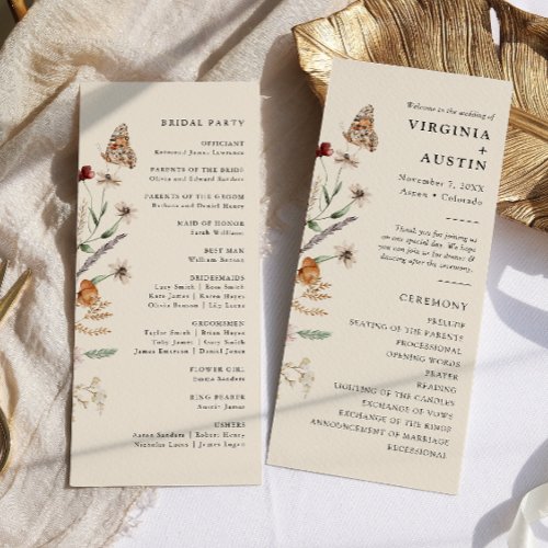 Boho Floral Wedding Program