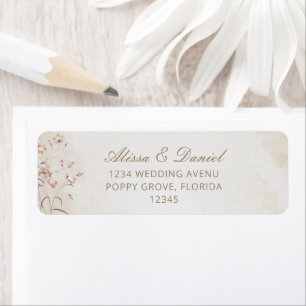 Boho Floral Wedding Return Address Label