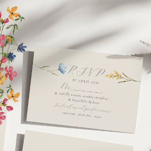 Boho Floral Wedding RSVP Card