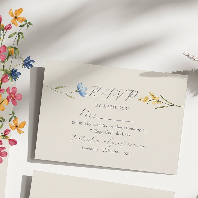 Boho Floral Wedding RSVP Card (Creator Uploaded)