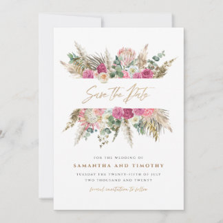 Boho Floral Wedding Save The Date