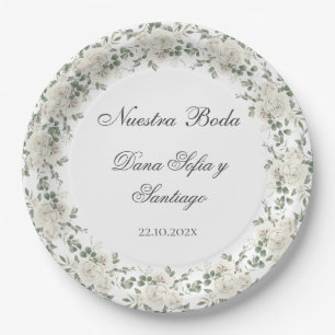 Boho Floral Wedding Spanish Paper Plates