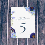 Boho Floral Wedding Table Number<br><div class="desc">Make it easy for your summer wedding guests to find their place with these elegant stylish watercolor wildflower table number cards. With beautiful typography script personalize the bride and grooms names and wedding date using the easy to use templates. Unique boho spring and summer wildflowers including cornflowers, poppies, cosmos, forget...</div>