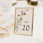 Boho Floral Wedding Table Number<br><div class="desc">This stylish & elegant wedding table card features gorgeous hand-painted watercolor wildflowers arranged as a lovely bouquet perfect for spring,  summer,  or fall weddings. Find matching items in the Boho Wildflower Wedding Collection.</div>