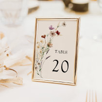 Boho Floral Wedding Table Number