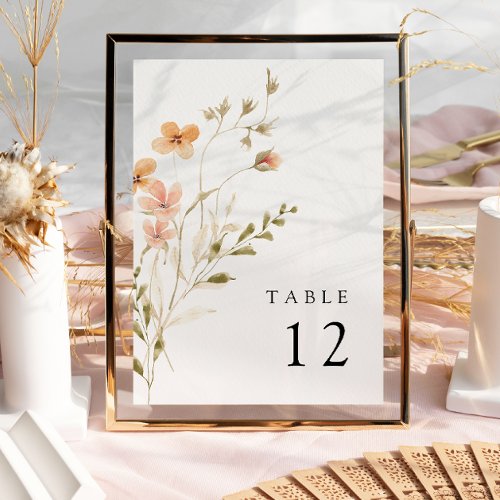 Boho Floral Wedding Table Number