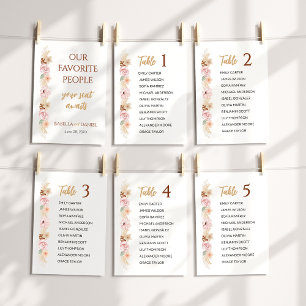 Boho Floral Wedding Table Sign Guest Seating Chart Program