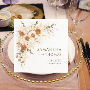 Boho Floral Wedding Terracotta Calla Lily Napkins