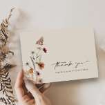 Boho Floral Wedding Thank You Card<br><div class="desc">Boho Floral Wedding Thank You Card. This stylish & elegant wedding thank you card features gorgeous hand-painted watercolor wildflowers arranged as a lovely bouquet perfect for spring,  summer,  or fall weddings. Find matching items in the Boho Wildflower Wedding Collection.</div>
