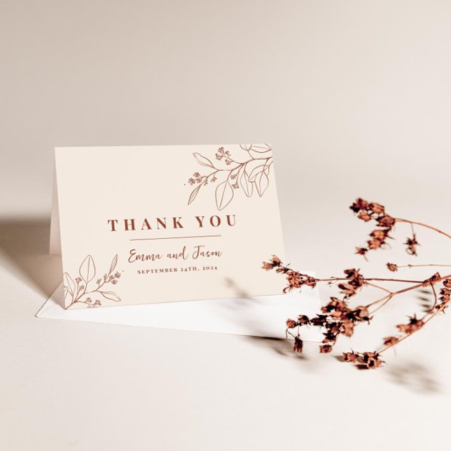 Boho Floral Wedding Thank You Card (Creator Uploaded)