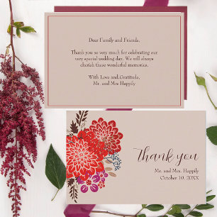 Boho Floral Wedding Thank You Cards