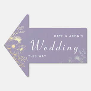 Boho Floral Wedding This Way Arrow Yard Sign