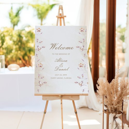 Boho Floral Wedding Welcome Foam Board