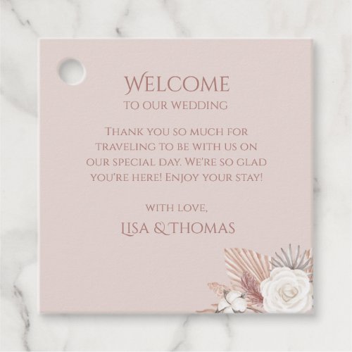 Boho Floral Wedding Welcome Gift Tag