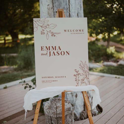 Boho Floral Wedding Welcome sign