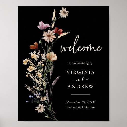 Boho Floral Welcome Wedding Poster