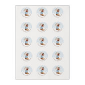 Boho Floral Western Blue Cowboy Boot Baby Shower Edible Frosting Rounds (Sheet)