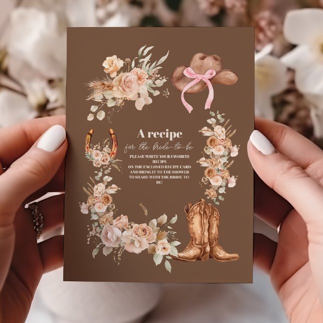 Boho Floral Western Bridal Shower Enclosure Card (Creator Uploaded)