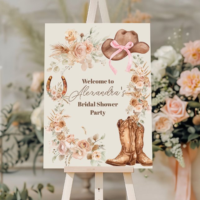 Boho Floral Western Bridal Shower Foam Board (Creator Uploaded)