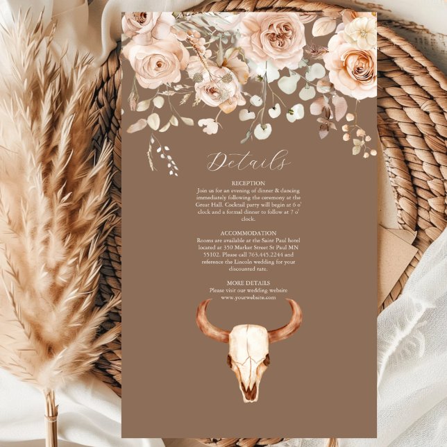 Boho Floral Western Wedding Enclosure Card (Creator Uploaded)