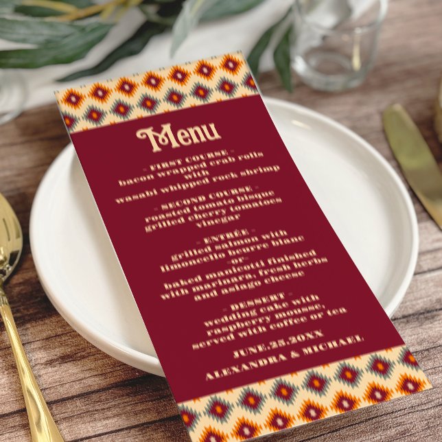 Boho Floral Western Wedding Menu (Creator Uploaded)