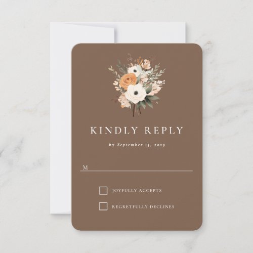 Boho Floral Western Wedding Response Card